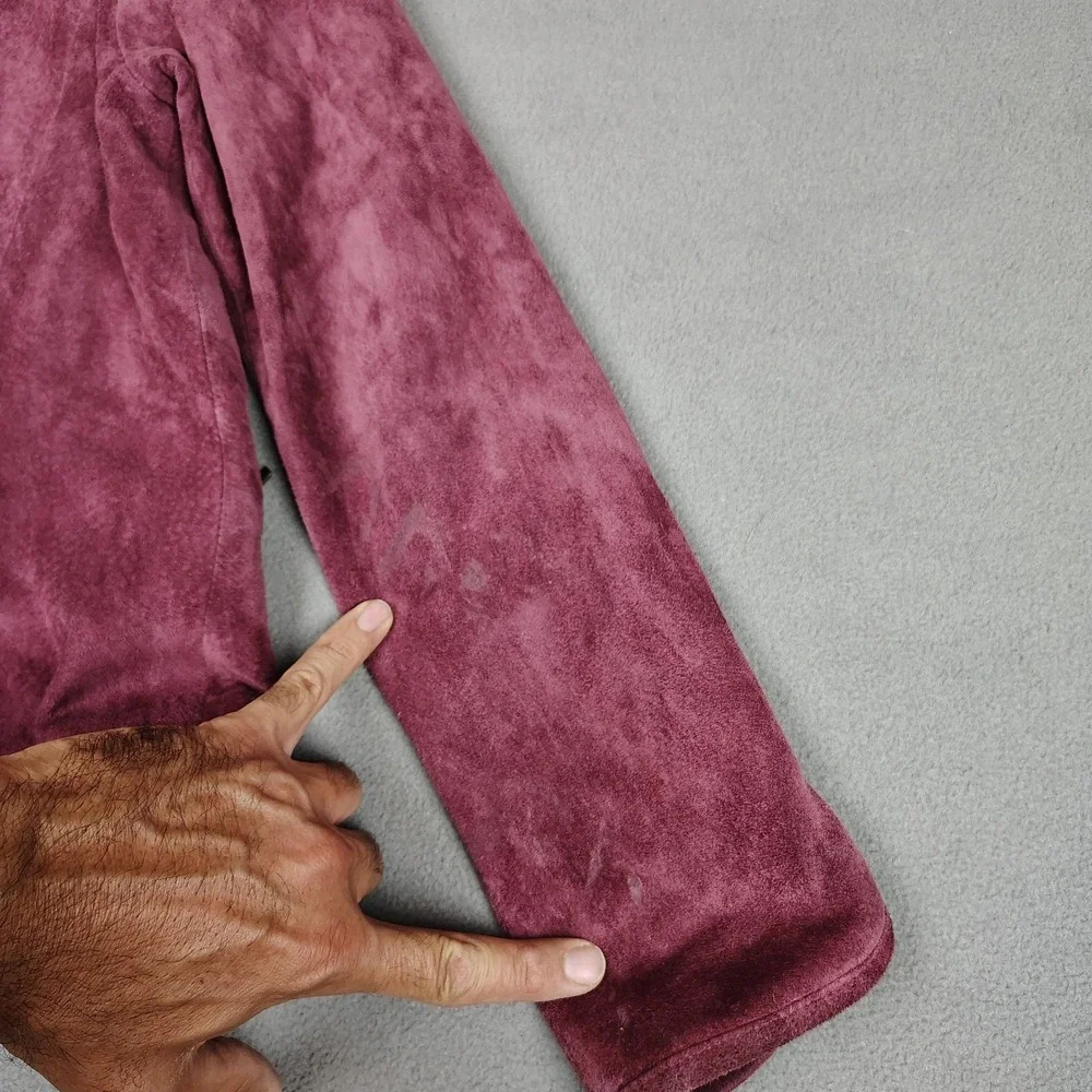 Petite Sophisticate Suede Leather Jacket Women Small‎ Merlot Full Zip Lined